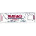 .020 Clear Plastic Logbook Ruler, Stock Shape (2"x7.13"), Spot Color